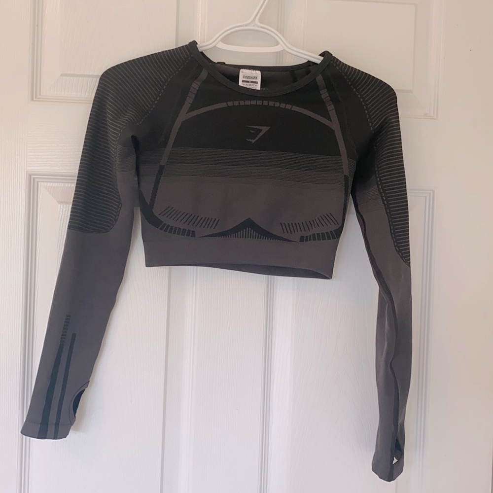 Gymshark GEO SEAMLESS LONG SLEEVE CROP TOP
